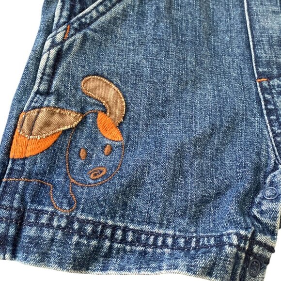 Y2K 2003 Gymboree Dog Puppy Overalls Shortalls - Picture 2 of 5